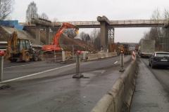 Rozbiorka wiaduktu drogowego nad droga s4 w Sosnowcu