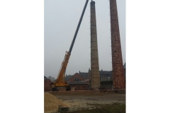 Rozbiórka kominów w Lesznie