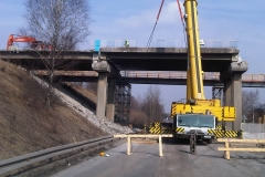 Rozbiorka wiaduktu drogowego nad droga s4 w Sosnowcu